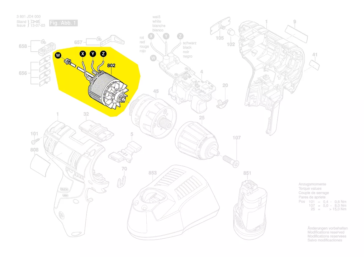 Moteur 10,8V réf. 2 609 199 654 Bosch